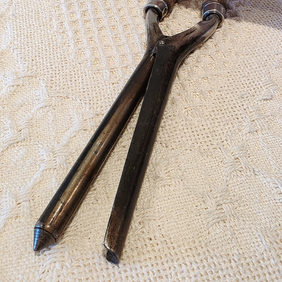 Antique Victorian Hair Mustache Curler Ringlet Curling Crimping Iron Wood Handle - Picture 10 of 13